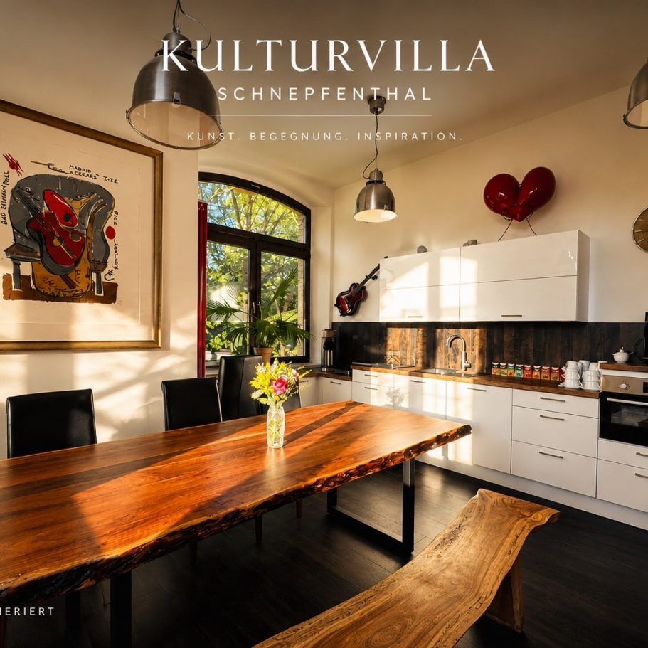Gesellschaftsküche der Kulturvilla Schnepfenthal für flexible Verpflegung und gemeinsame Pausen bei Seminaren. Gesellschaftsküche der Kulturvilla Schnepfenthal für flexible Verpflegung und gemeinsame Pausen bei Seminaren.