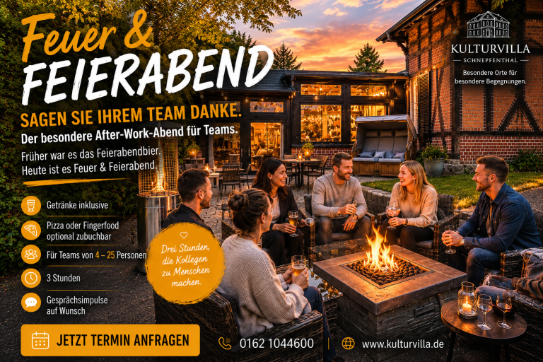 After Work Teamevent in Thüringen Team bei einem Workshop in inspirierender Atmosphäre der Kulturvilla